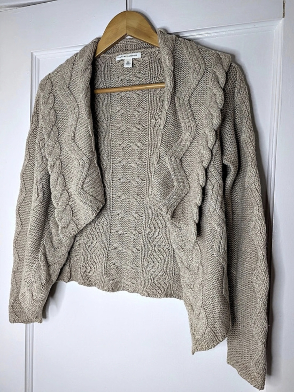 Banana Republic Chunky Cable Knit Shrug Cocoon Cardigan Oatmeal Beige XS